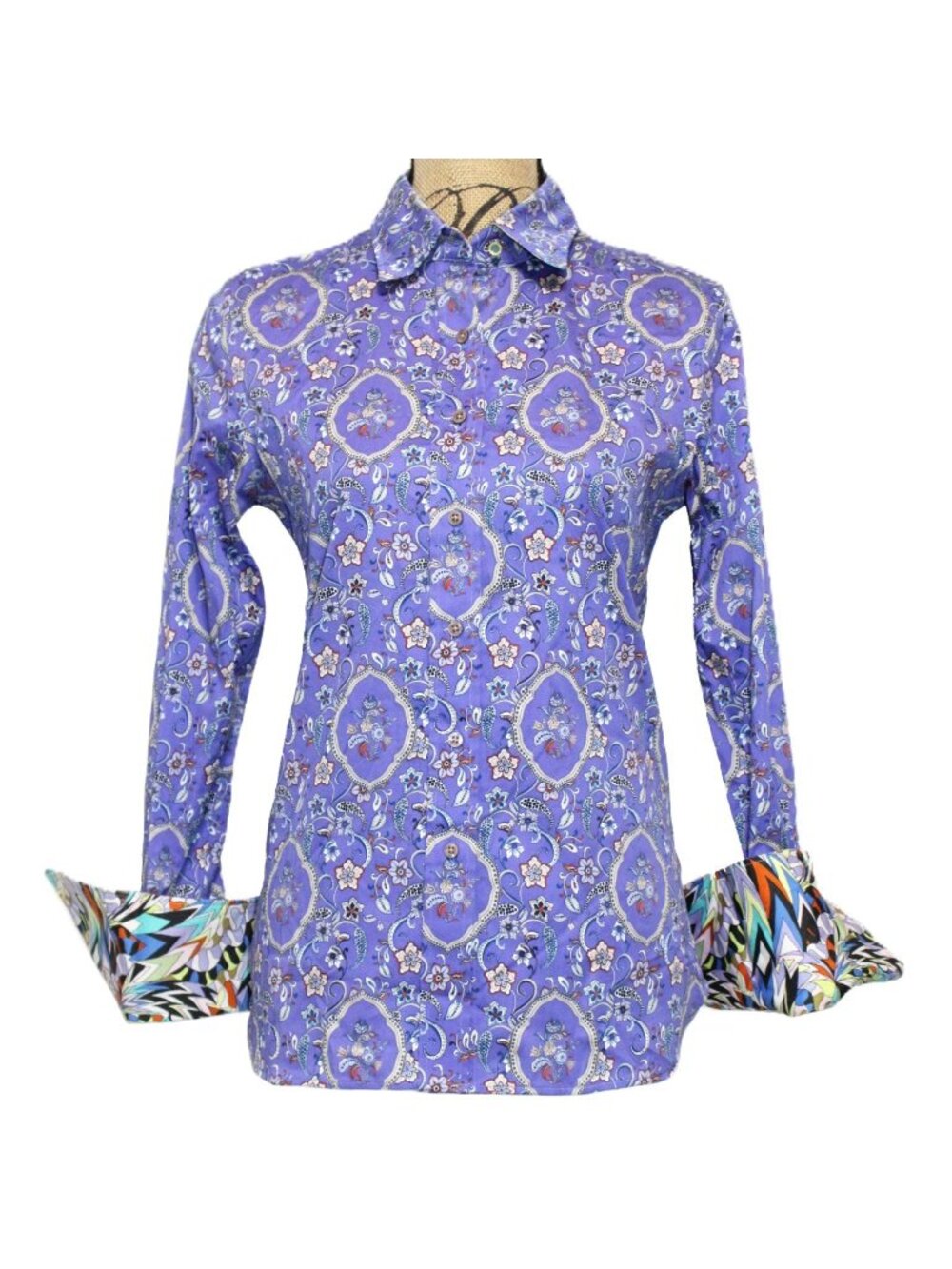 Robert Graham Women's Priscilla Blue Floral Small NWT #WF22111 Retail $298